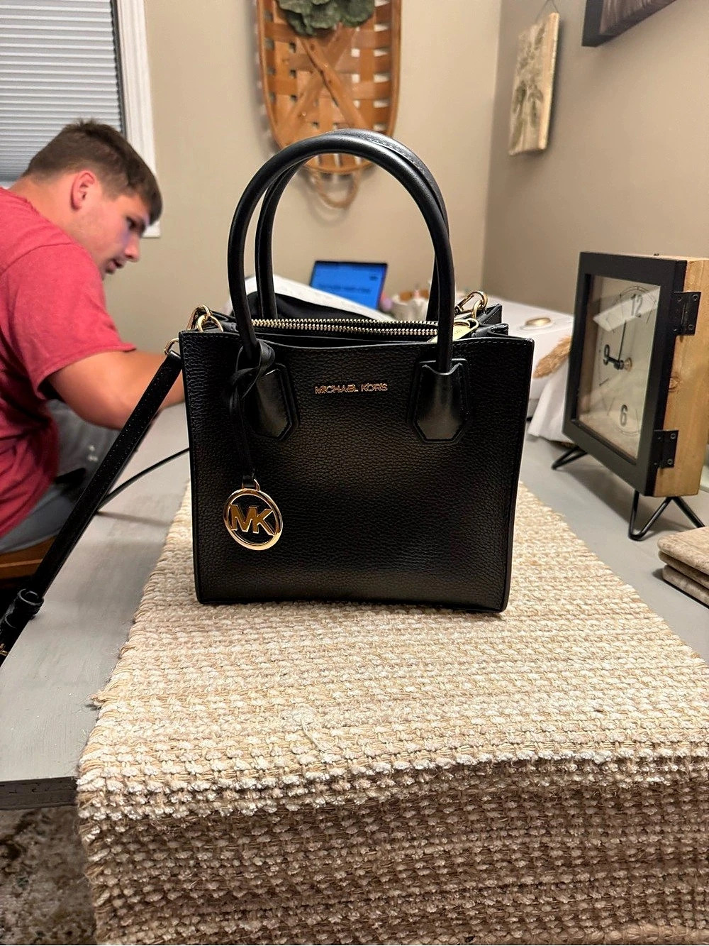 Michael Kors Mercer Extra-Small Pebbled Leather Crossbody Bag